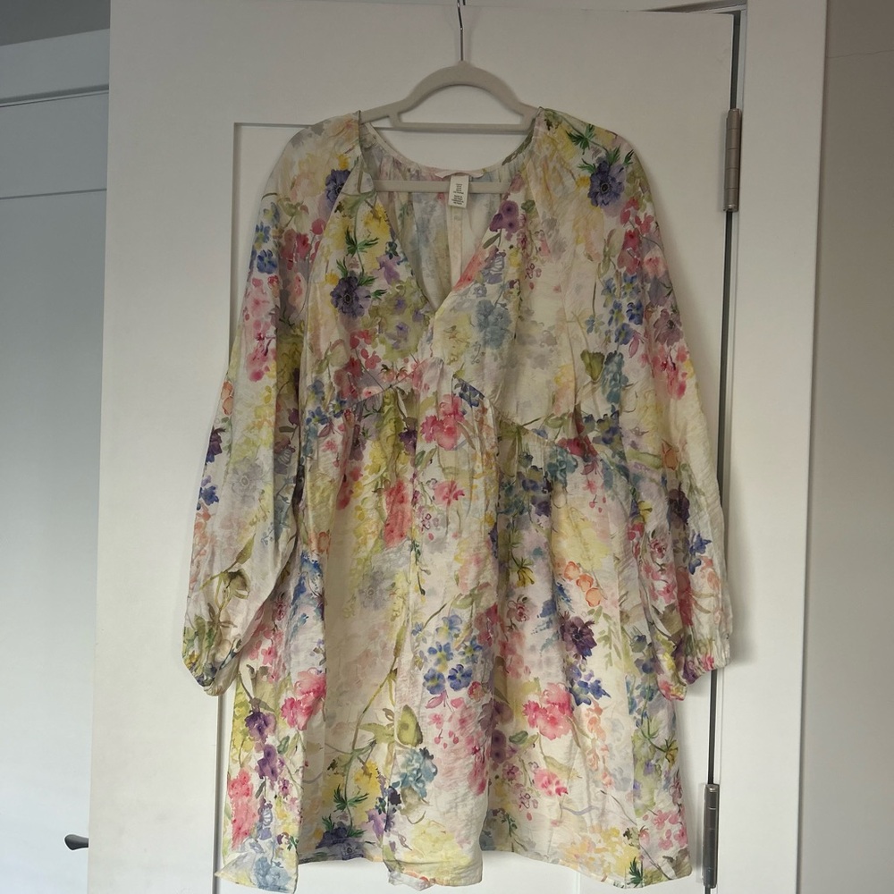 Floral Long Sleeve Flowy Dress